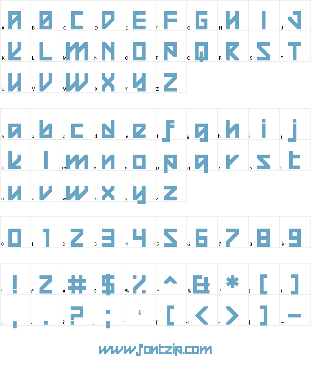 Square Raising Font Character